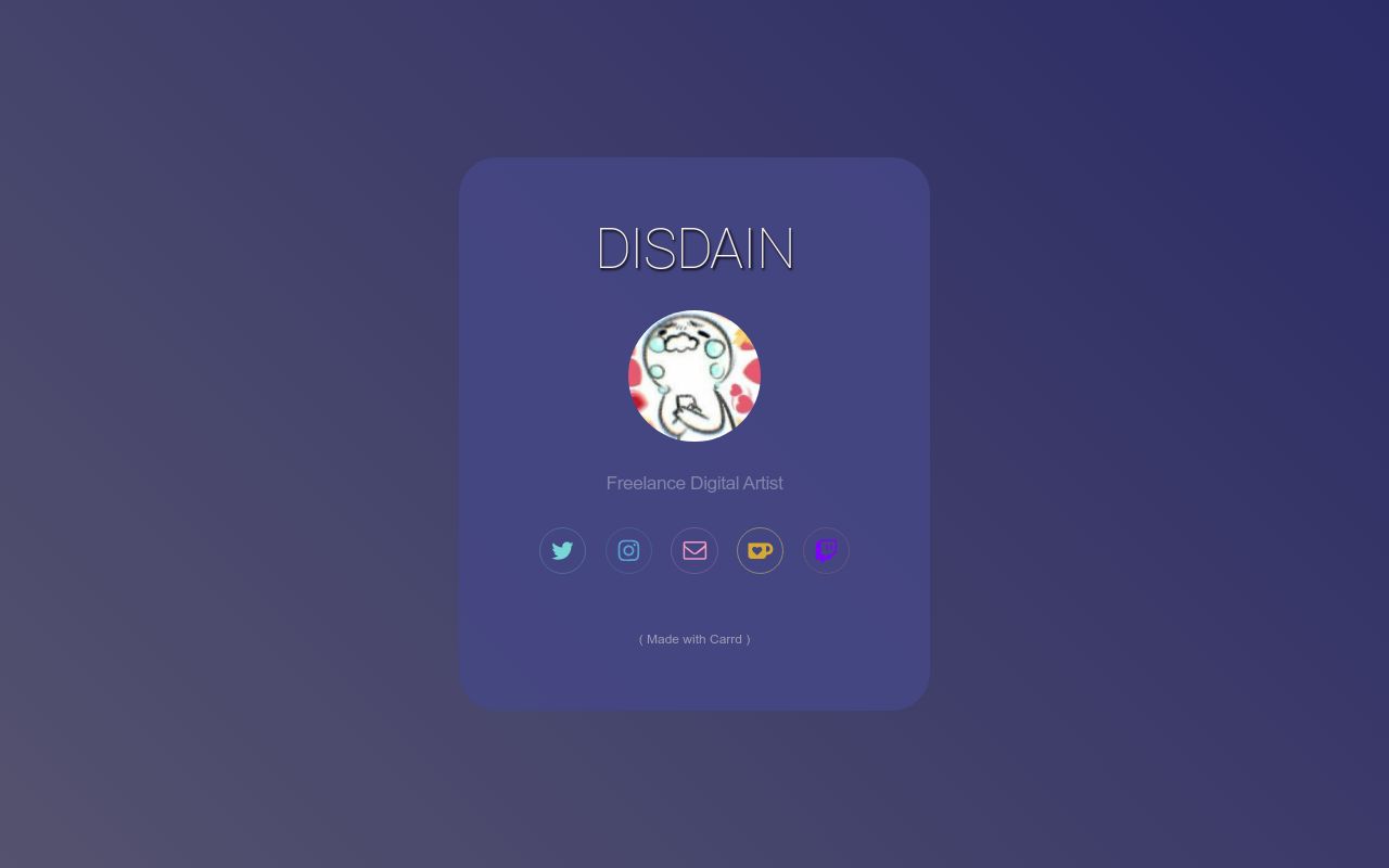 Carrd profile picture for @disdain